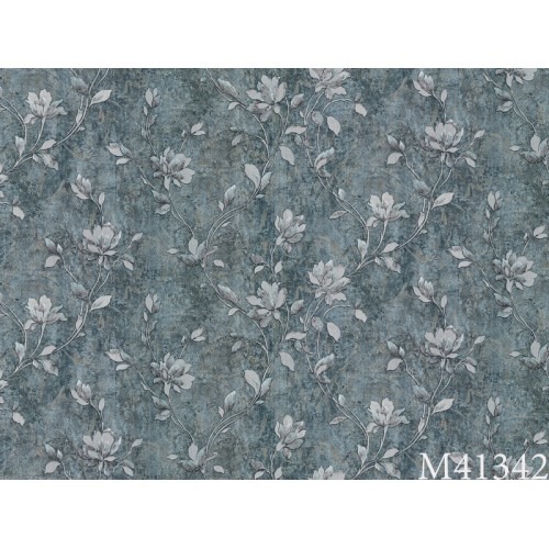 Floral Wall Covering 10m x 1.06m Dark Gray Color, Model 41342 | Balbaid Decor Company