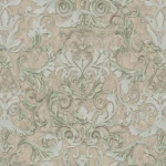  Italian Wall Decoration Size 10m×1.06m, Beige with Light Green Color, Model 85011