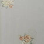 Floral Wallpaper, Size 15.6m×106cm, Gray with light and dark brown color