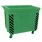 حاوية نفايات حديد   مقاس 2000×1060×1240 مم سعة 2 ياردة مكعبة سمك 2 مم لون  اخضر