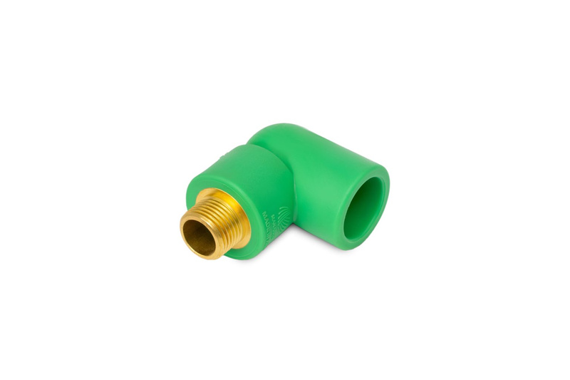 PPR Plastic Elbow with Male Thread Size 20 mm×1/2 inch Green Color | Al-Manar Pipes Factory