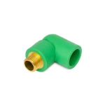 PPR Plastic Elbow with Male Thread Size 20 mm×1/2 inch  Green   Color | Al Manar 