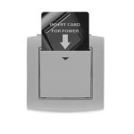 Card switch  16 Amp Omnia Alfanar Size 7×7 cm Color Grey with Grey Ring