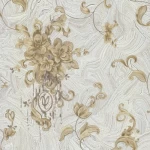 Italian Patterned Wallpaper, Size 10m×1.06m, Light Gray Color, Model 84006
