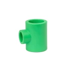 Plastic PPR Reducer Tee Diameter 32x25 mm, Green Color | Almanar Factory