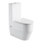 مقعد حمام أرضي سيراميك، مقاس 30 سم، دائري، أبيض، غطاء UF