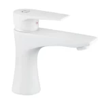 Washbasin Tap, White Color, Height 17 cm x Depth 17 cm
