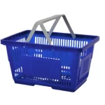  سلة تسوق بلاستيك HDPE، مقاس 48×32×26 سم، لون أزرق، موديل  Q0PXL                