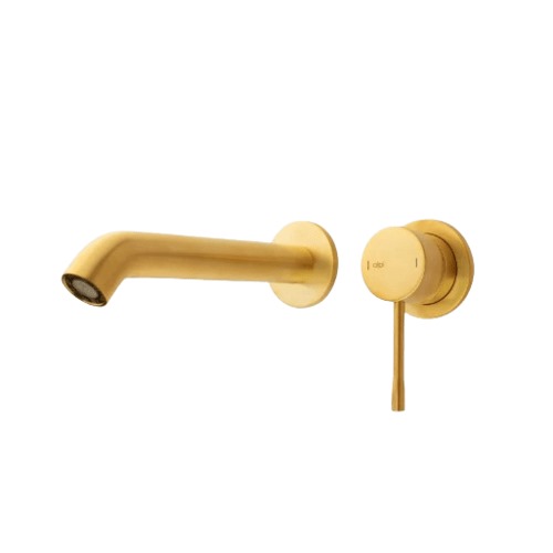 Wall Mounted Bathroom Washbasin Mixer 4.65×4.65 cm Matte Gold | Hatch Company