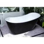 Classic Modern Luxury Bathroom Bathtub, black and White, Size 170x74 cm