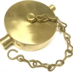 Cap with Chain for Fire Hose Valve color Brass