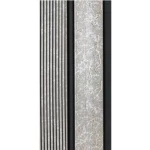 WPC wood substitute, size 12.2 x 290 cm, rectangular shape, silver color with black stripes