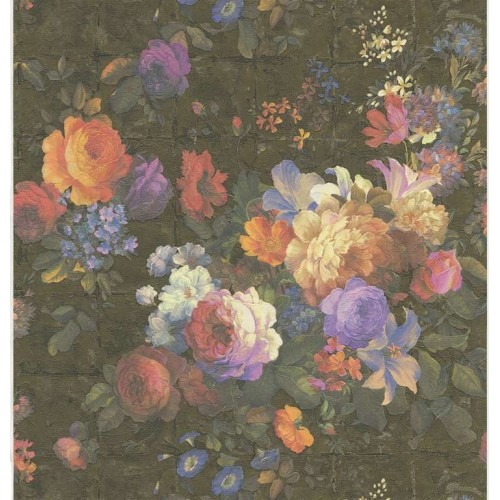 Italian Wallpaper 10m x 0.73m Multicolored Floral Design, Model 24054 | Balbaid Decor Company