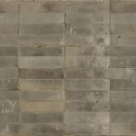 أرضيات سيراميكية إيطالي لامع مقاس 24 ×6 سم، تصميم حجري، لون رمادي 