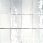 بلاط سيراميك داخلي وخارجي بسطح لامع، لون أبيض، أبعاد 12×12 سم، سماكة 1 ملم