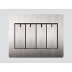 مفتاح كبس رباعي ارت دي ان اي E62، مقاس 7×7 سم، لون ستيل فضي، 16 أمبير