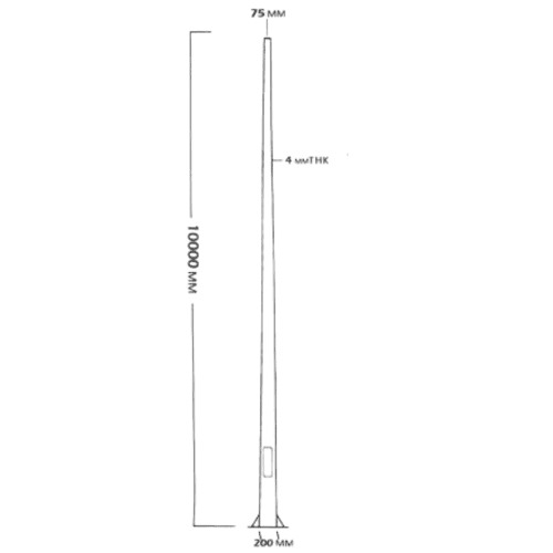 Single Arm Lighting Pole 10 m Length 4 mm Thickness Base 400 mm | 