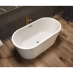 Golden Acrylic Oval Shape Bathroom Bathtub White, Size 170x75 cm