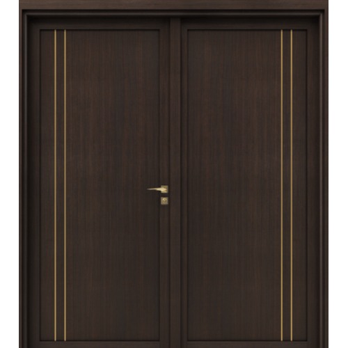 باب بريميوم خشبي ثنائي تصميم كلاسيكي 220 × 235 سم بني غامق | GM02