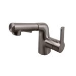 Bathroom Washbasin Mixer, Matte Nickel, Length 18 cm, Width 18 cm, Height 10 cm