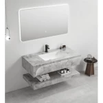 Single Basin Artificial Marble With LED Mirrors, Size 100×50 cm