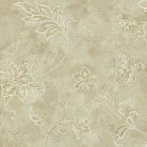 American Wallpaper Floral Design Pale Beige, Size 10mx0.53m, Model TB4249 | Balbaid Decor Company