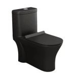 Floor Mounted Toilet, Matte Black Color  Size 25 cm