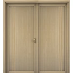 Premium Luxury Classic Double Entrance Wood Door, Double, Size 220 × 235 cm, 6 cm Thickness, Beige, Model GM02