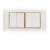 Electrical light switch 3 gang 10 Amp Omnia Alfanar Size 14 × 7 cm Color White with Gold Ring