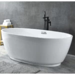 Golden Acrylic Oval Bathtub White, Size 170x80 cm