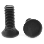 Black Steel Plow Bolt Flat Countersunk Square Neck, Grade 5, Size 1 inch Length 4 1/2 inch DIN608   