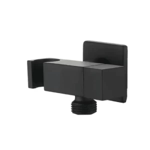 Square Angle Valve With Built-in Bidet Holder, Black Color | ALHashim Sanitary Tools