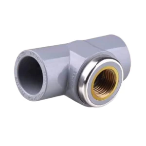 TEE 90° (Slip x FPT) with Brass Insert Schedule 80 3P Pipe Size 3/4 × 1/2 × 3/4 Inch Light Gray | 3 P pipes factory