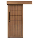 أبواب سحاب خشبية بريميوم عصري، لون بني فاتح، مقاس 265 × 110 سم، سمك 6 سم، موديل Bm01