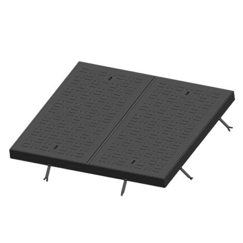 Cast Iron Multiple Manhole Cover 960×900 mm Rectangular 40 Tons Load Gray | Saudi Cast Company
