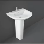 مغسلة حمام افرنجي إرتكازية مقاس 55.5×44×48.5 سم، أبيض جبال الألب | راك للخزف