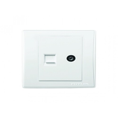 Telephone and Satellite Switch 7x7 cm, White Color | Foutina