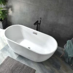 Acrylic Oval Bathtub Golden Size 120 X70 cm, White Color