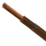 لفة سلك سعودي امريكي 600 فولت THHN/THWN مقاس 10 AWG، نحاس مجدول معزول PVC مغلف نايلون، لون بني | كابلات الشرقية 