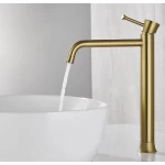 Concealed Washbasin Mixer, Long, Matte Gold Color