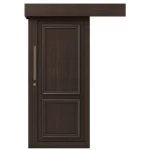 أبواب سحاب فاخرة عصرية، لون بني غامق، مقاس 110×265 سم، سمك 6 سم، موديل EX02