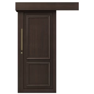 أبواب سحاب فاخرة عصرية 110×265 سم، سمك 6 سم، بني غامق | EX02