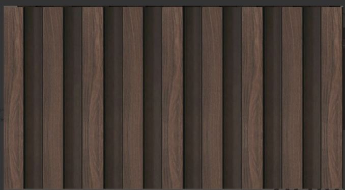 Korean Internal Wood Substitute for Walls Size 209×12 cm, Dark Brown | Luxury line