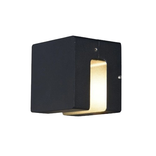 Contemporary LED Wall Sconce 10×8.5×8.5 cm Black | 49263