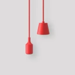 Red Hanging Lamp, Single Bulb, Width 40 mm x Height 96 mm, Cord Length 1.5 m