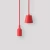 مصباح معلق بلون أحمر، مصباح واحد، عرض 40 مم × ارتفاع 96 مم، كابل بطول 1.5 متر