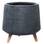 أصيص زرع فايبر أسمنتي لون رمادي غامق مقاس 70×24×39 سم 