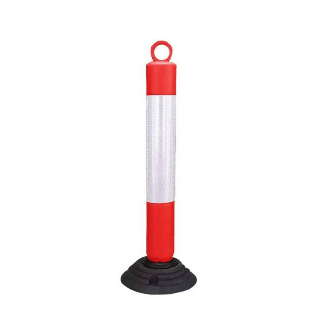 Cylindrical Warning Post Length 75 cm Plastic Orange with Reflective Stripe, 2 kg | Safety Store