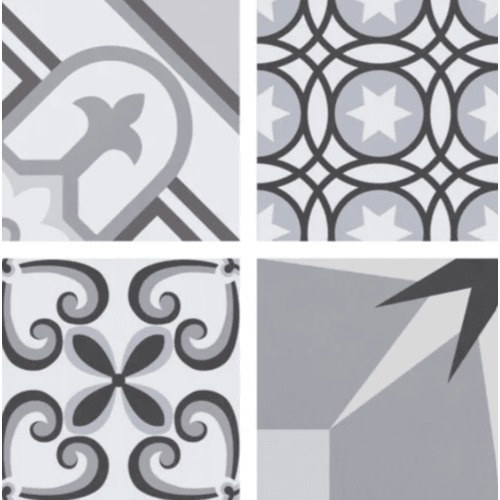 Cut Porcelain Floor Tiles 16.5x16.5 cm, Black Color | Hamdan Ceramics Foundation