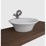 Over Counter Top Bathroom Washbasin Size 46.5x46.5x16.5 cm, Off White Color | Saudi Ceramics Factory